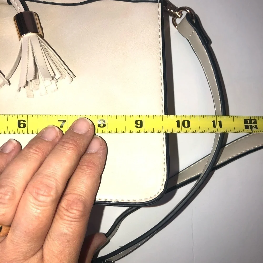 Ivory White Faux Leather Bow Front Crossbody